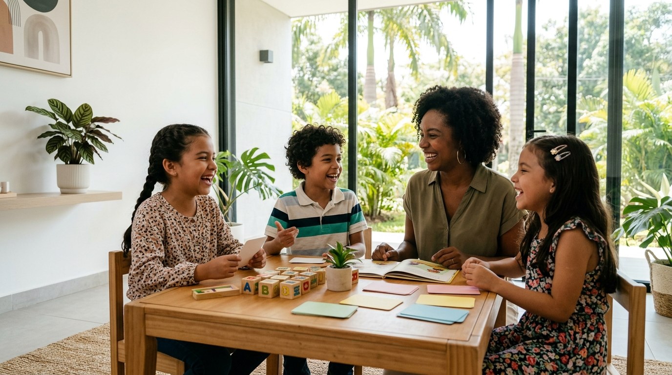 Niños practicando inglés los sábados en FAST ENGLISH Cali